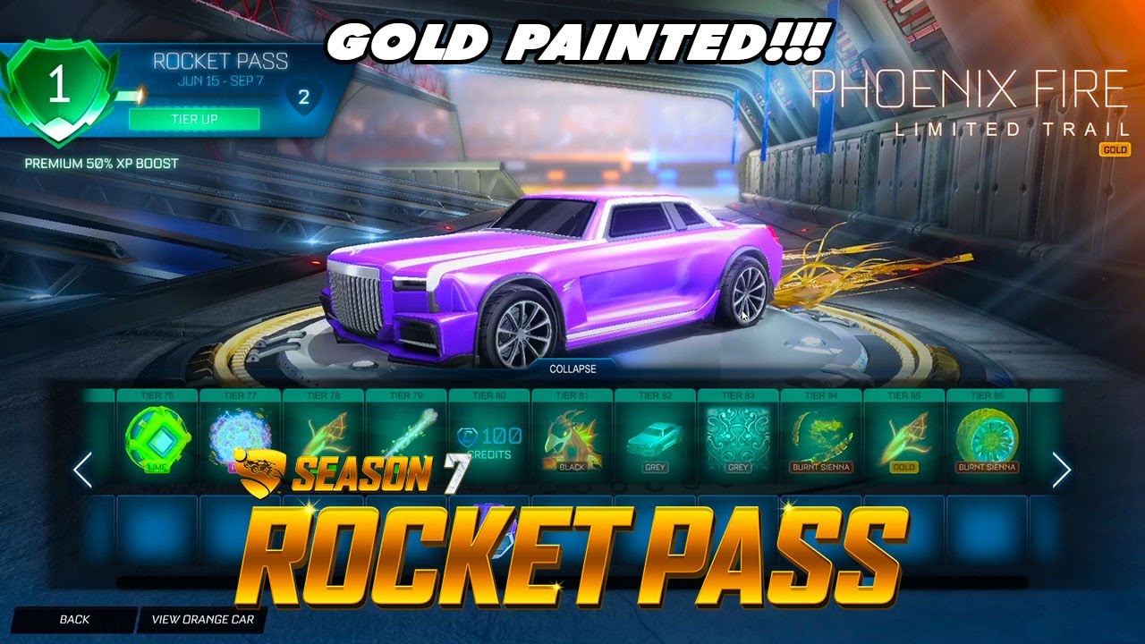 *NEW* Rocket Pass Season 7 Showcase!! (GOLD ITEMS!!) - Rocket League Season 7 Update