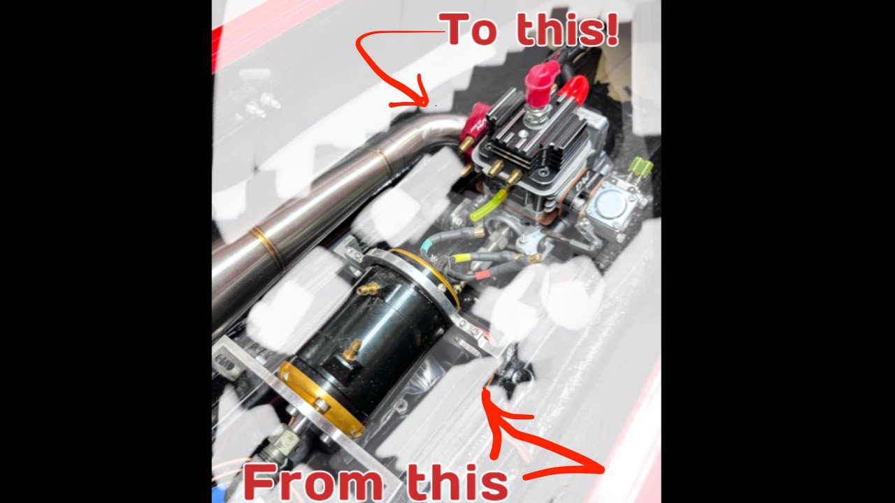RC Boat FE to Gas Conversion! 🔥Stinger, flex shaft sizing & pipe install Pt. I of Mini Series