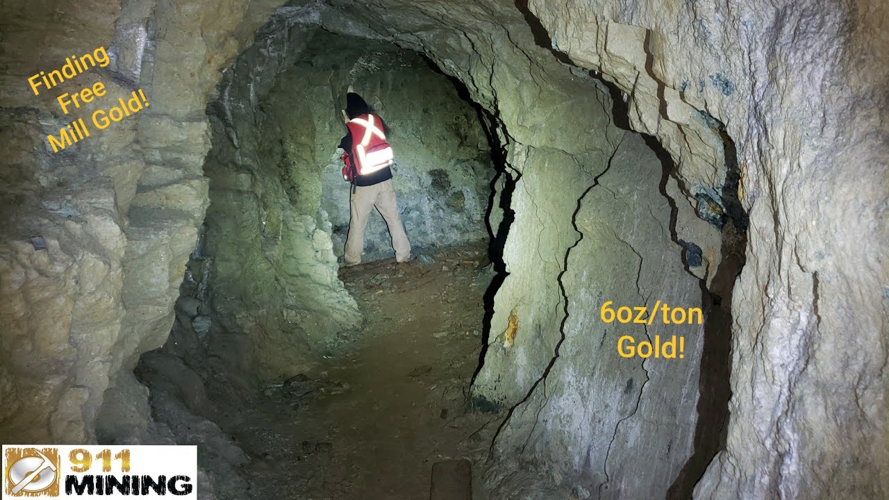 High Grade Quartz Veins With Free Mill Gold In An Abandoned Mine!