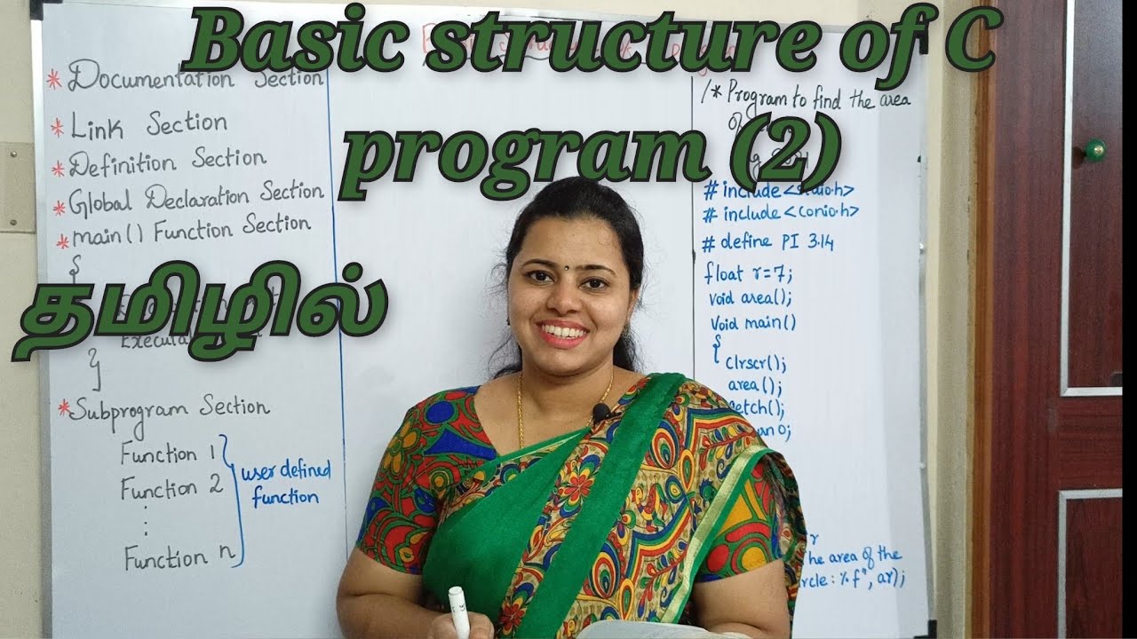 Basic structure of C (2), tamil , C program Part 4 , diff between float and int , global declaration