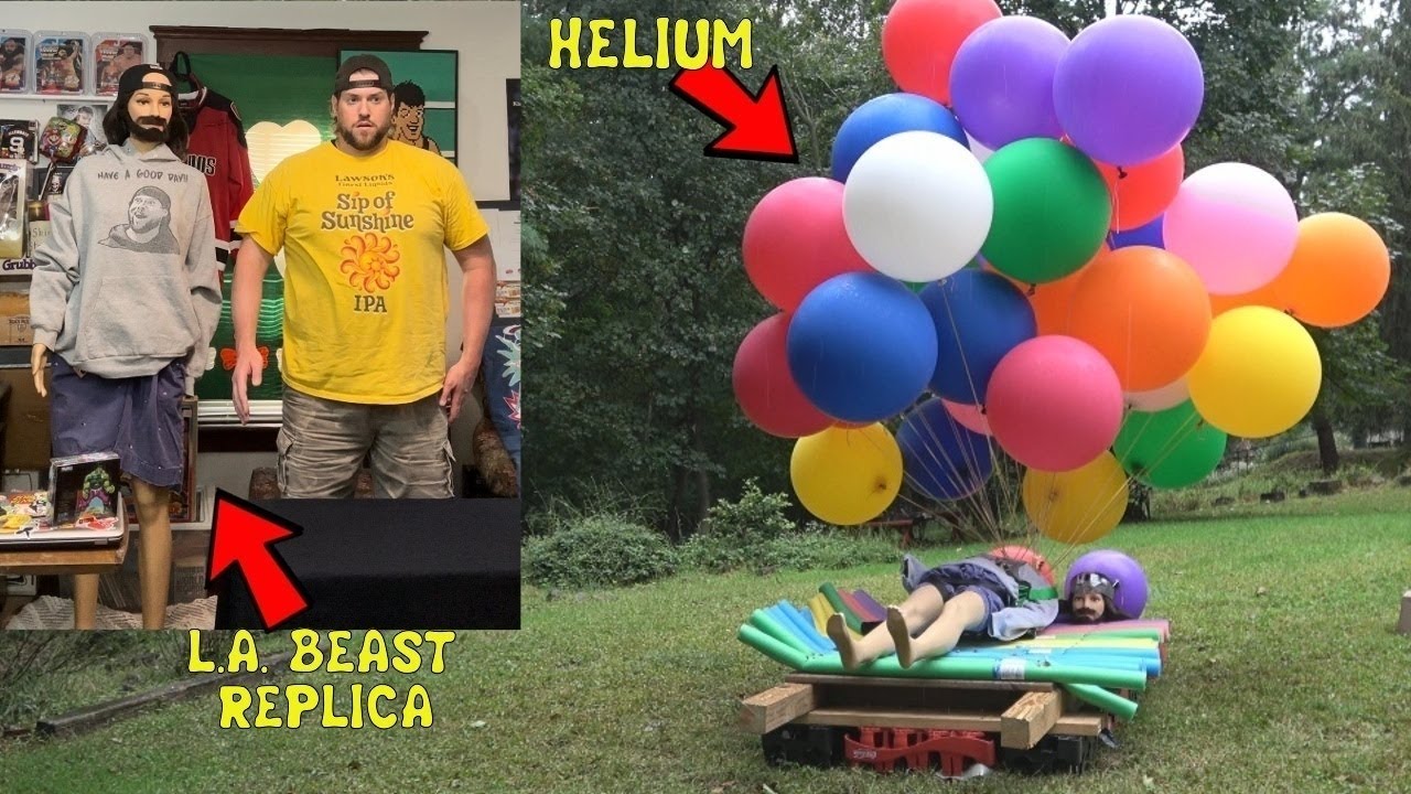 Launching A Mannequin Into The Sky Using HELIUM Balloons (Doesn't Go As Planned) | L.A. BEAST
