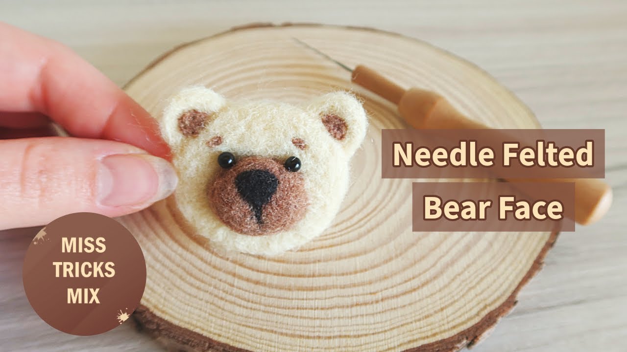 DIY: Needle Felted Bear Face | Needle Felting Crafts | Felt Crafts.