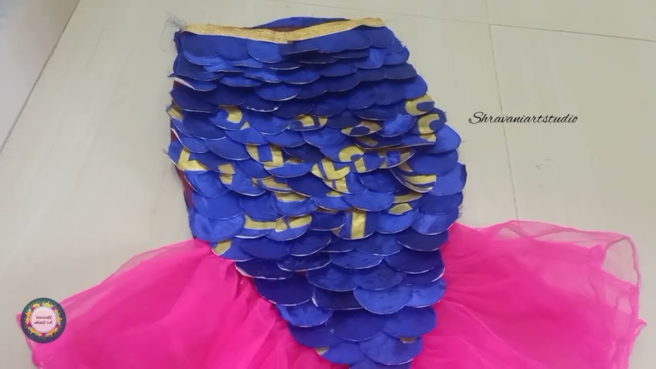 how to make mermaid dress for fancy dress competition | mermaid dress making at home in Tamil