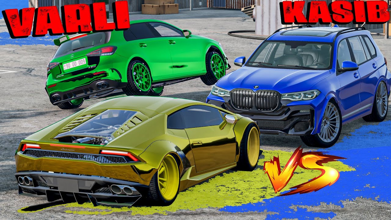 Varlı Lambo v10 Kasıb Bmw X7 v8 Draq Yarışı Etdilər | Maşın Oyunları | BeamNG.Driver #malikbedelov