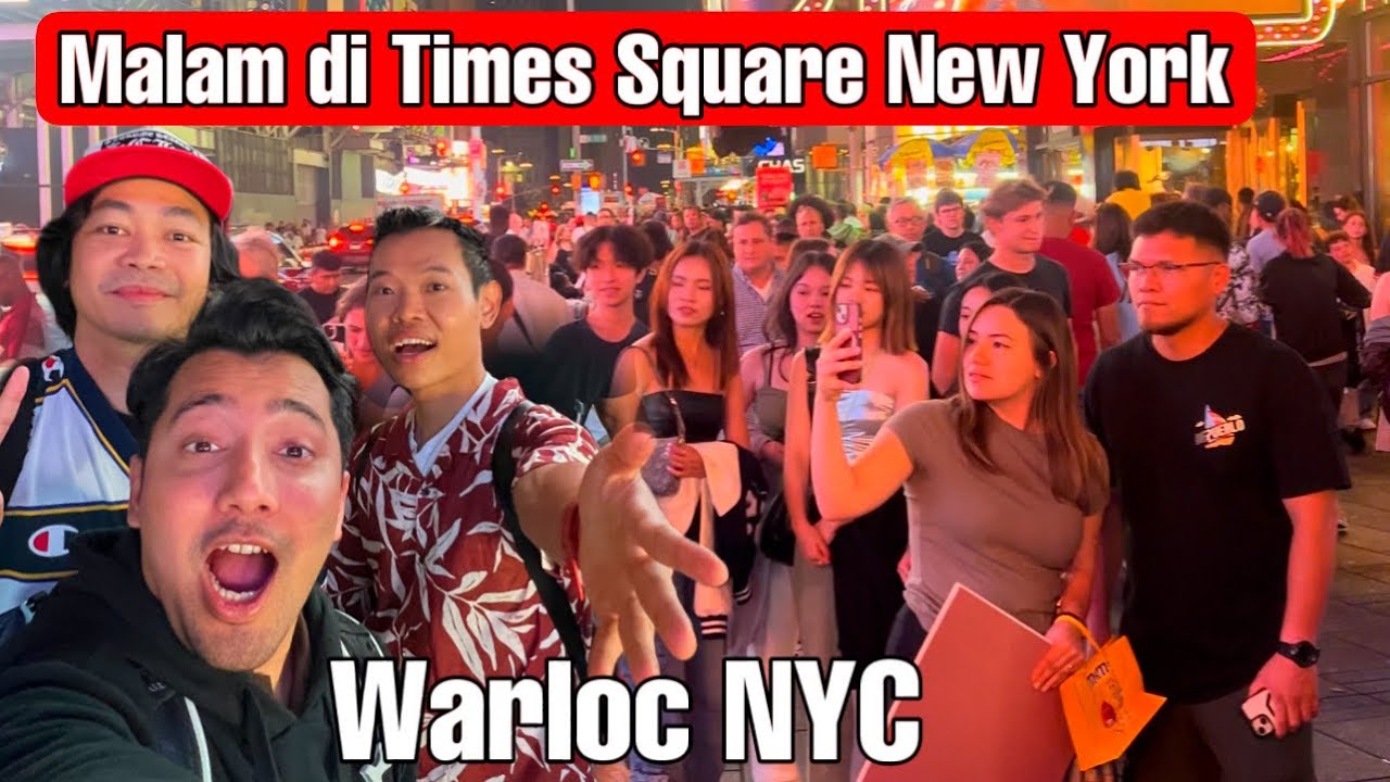 KOTA NEW YORK DI MALAM HARI MAKIN PADAT !! Cobain kuliner Jollibee saingan KFC di Times square. .