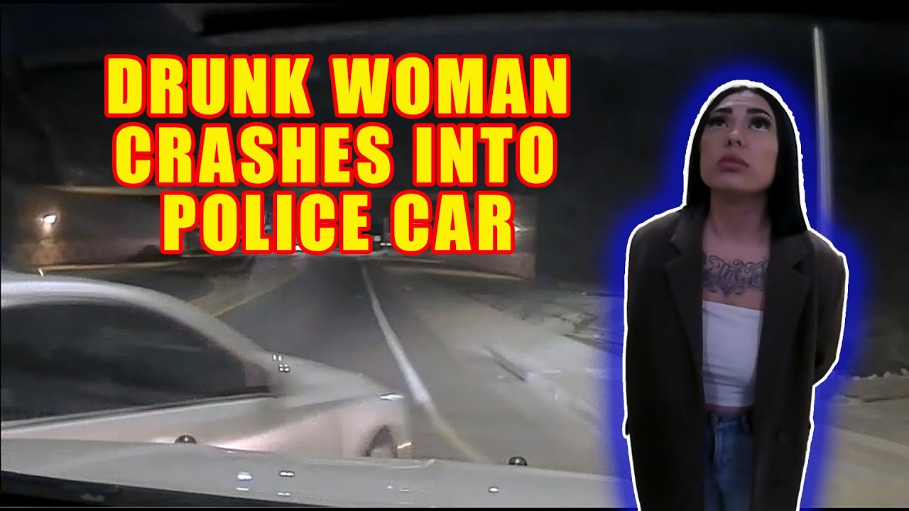 Bodycam DUI Arrest - Drunk Woman Crashes into Police Car