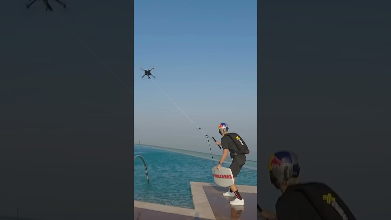 Прыжок с Address Beachfront в Дубае / wakeskate base jump