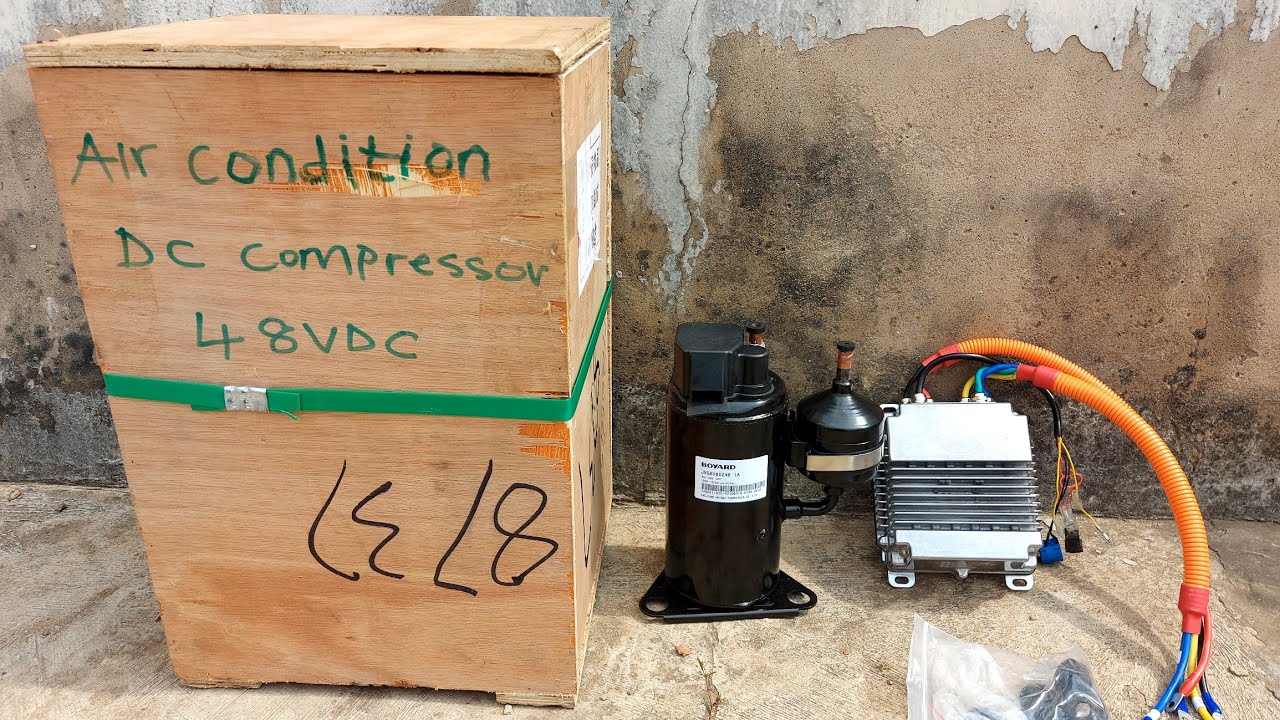 DC compressor for Aircondition & Iceblock machine #solaraircondition #solarcoldroom #dccompressor