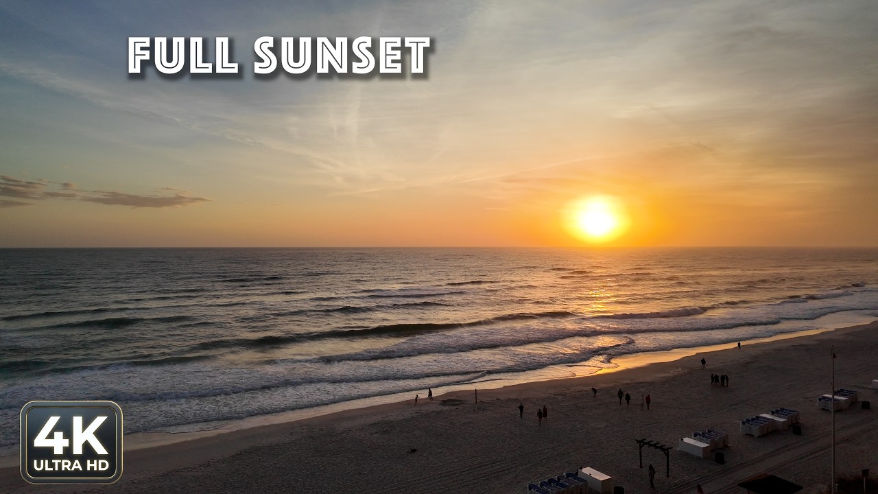 4K] Florida Sunset | 1 Hour of Peaceful Ocean Waves Ambience (No Walk) 🌊