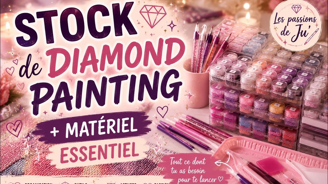 Diamond Painting: toile faite et à faire + mon matériel essentiel #diamondpainting