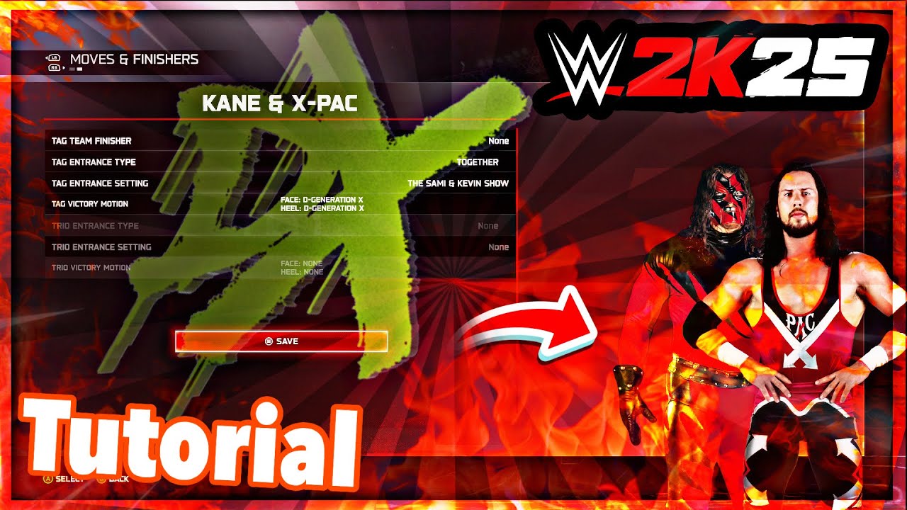 WWE 2K25: Как получить Кейна и X-PAC в командном бою WWF