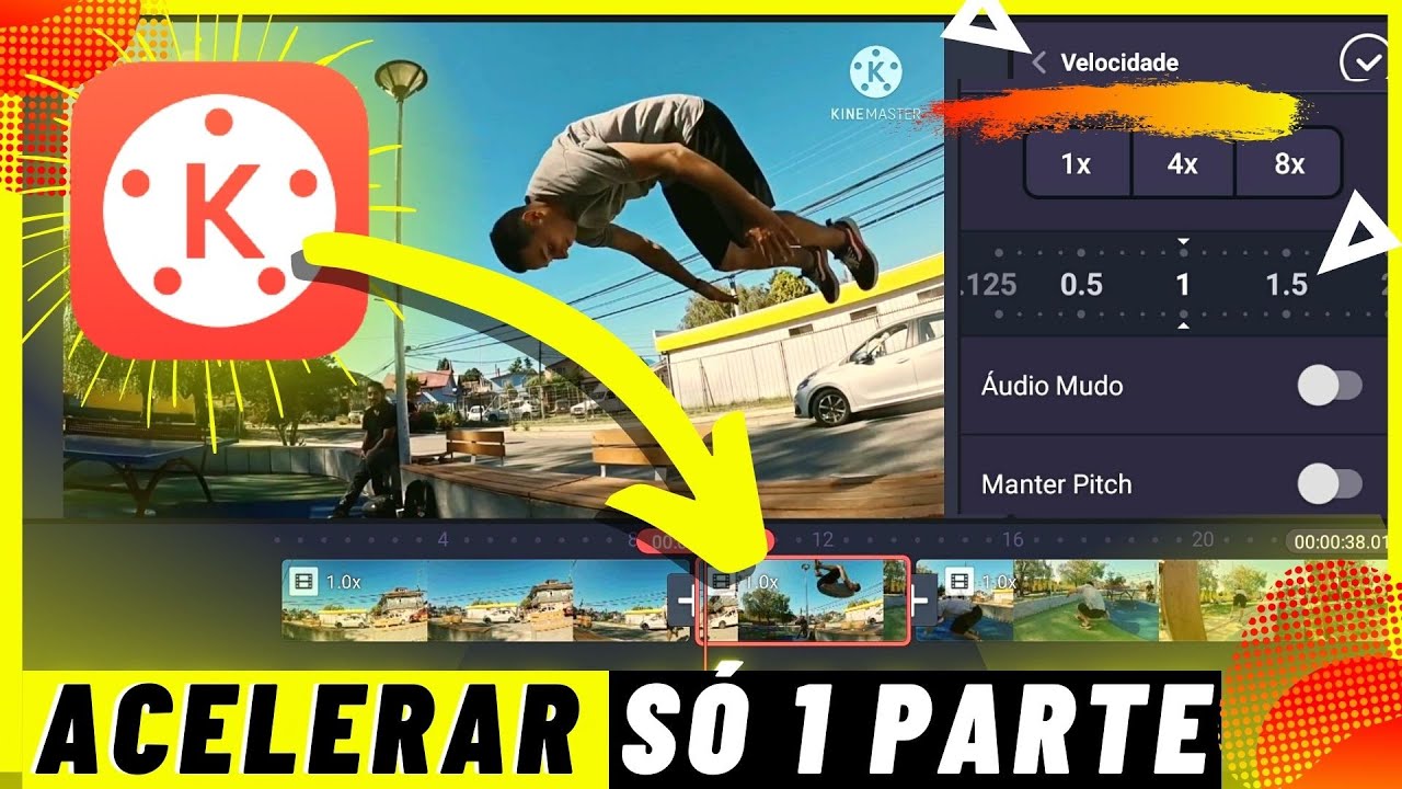 🚀Como ACELERAR APENAS UMA PARTE DO VÍDEO no Kinemaster (2021) - Aumentar a velocidade do vídeo