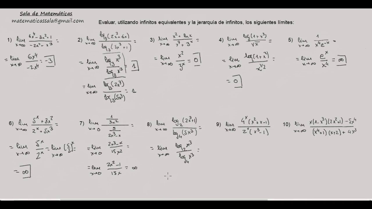 Límites. Ejercicio (infinitos equivalentes 1)