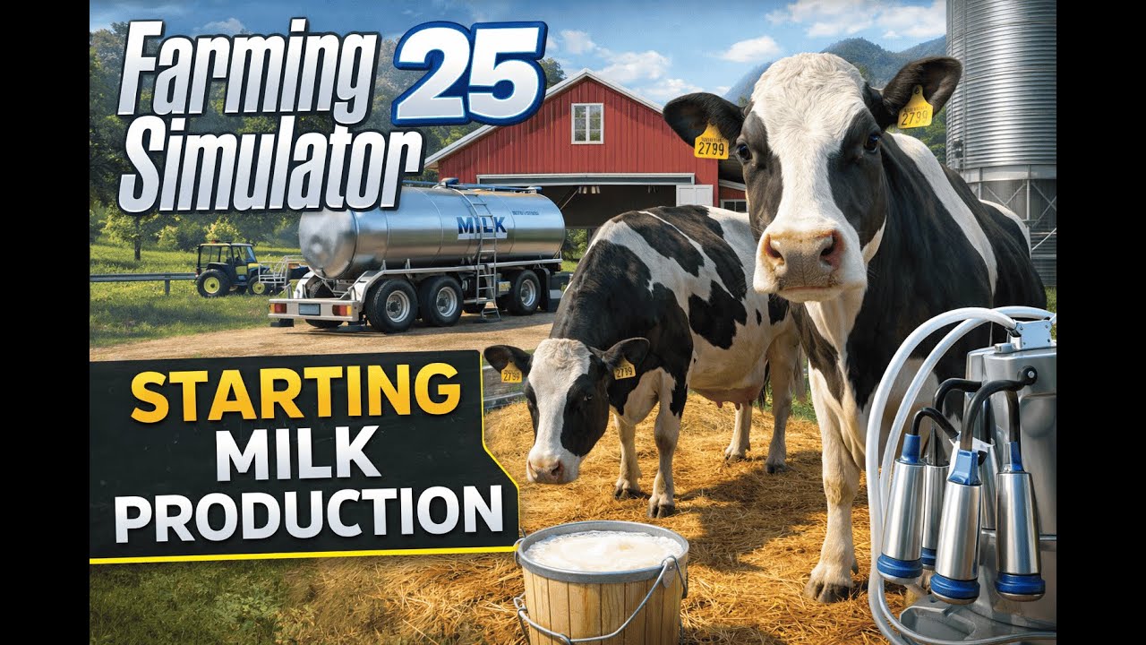 #7 FS25 Milk Production Begins | Dairy Farm Setup #farmingsimulator25 #tractor #milkproduct