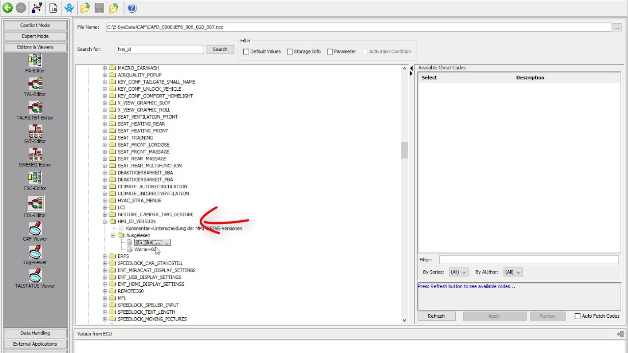BMW E-Sys FDL Coding