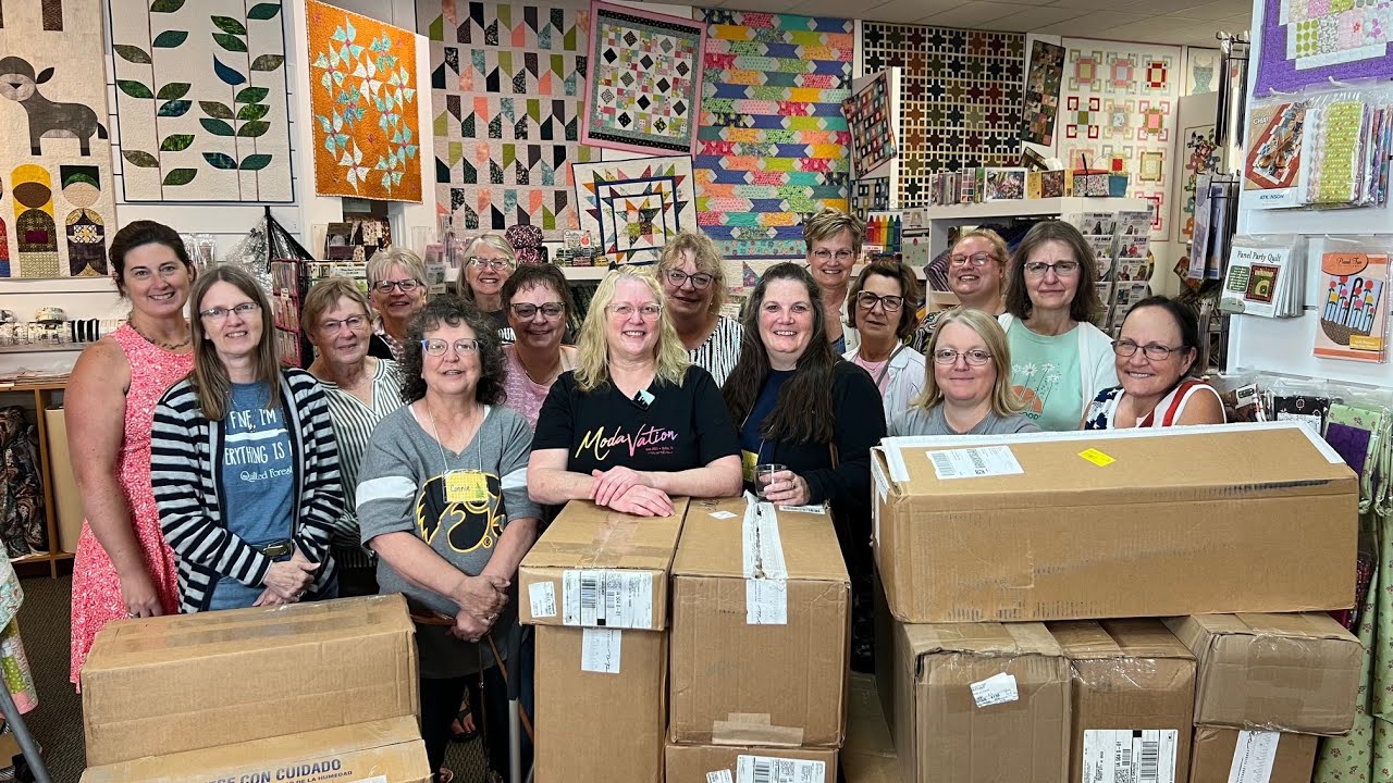 Unboxing NEW FABRIC with Friends! | Quilting with Friends Retreat Highlights