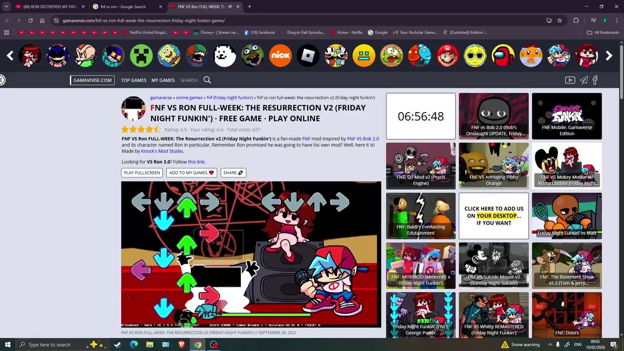 fnf vs ron 2.0 normal and hard