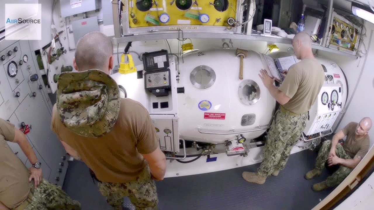 U.S. Navy Divers - Recompression Chamber Setup