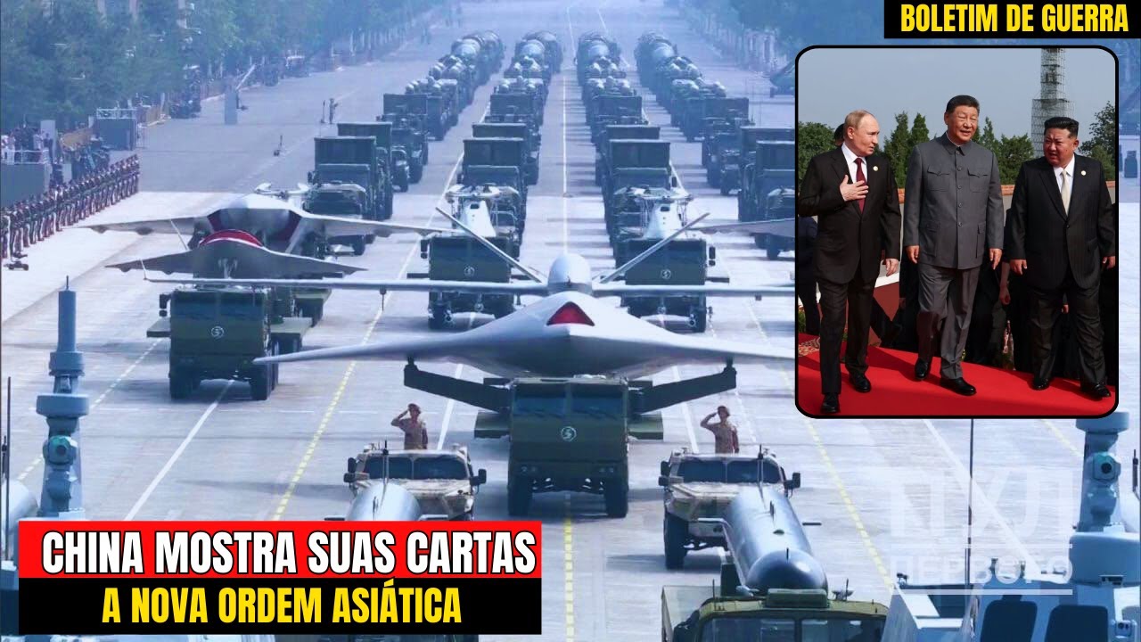 China faz demonstra&ccedil;&atilde;o de for&ccedil;a: Xi Jinping, Putin e Kim Jong Un reunidos em desfile militar