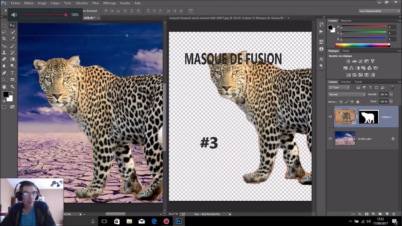 DETOURAGE MASQUE DE FUSION PHOTOSHOP