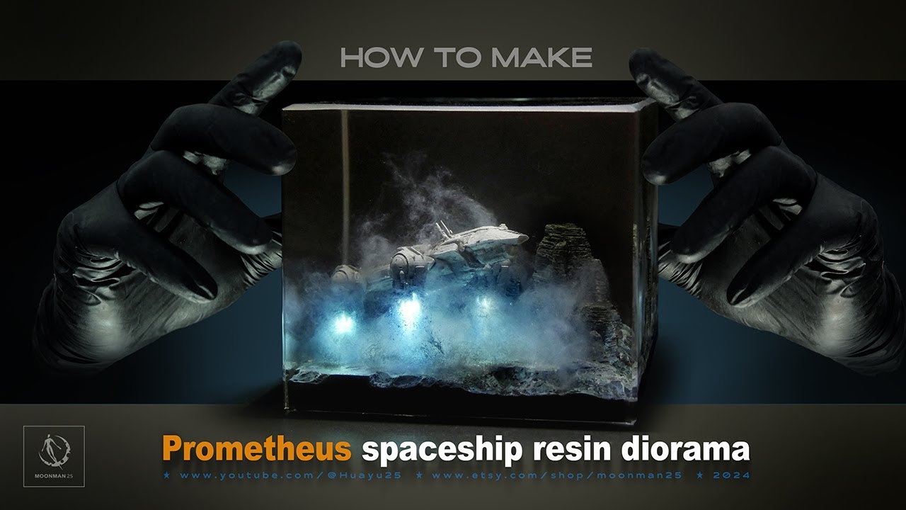 Prometheus spaceship/ DIORAMA/ How to make/ DIY/ Epoxy Resin Art/ tutorial/ 树脂教程/