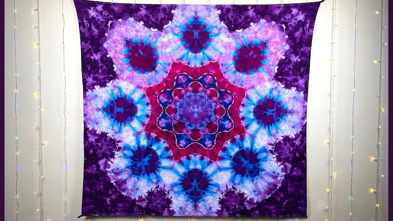 Tie Dye — прекрасный урок по созданию гобелена в стиле мандалы с ледяным бахромом