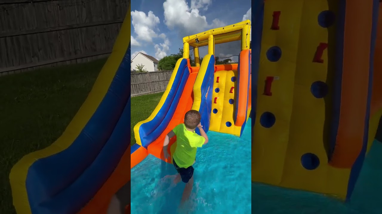 Water slide obstacle course! 