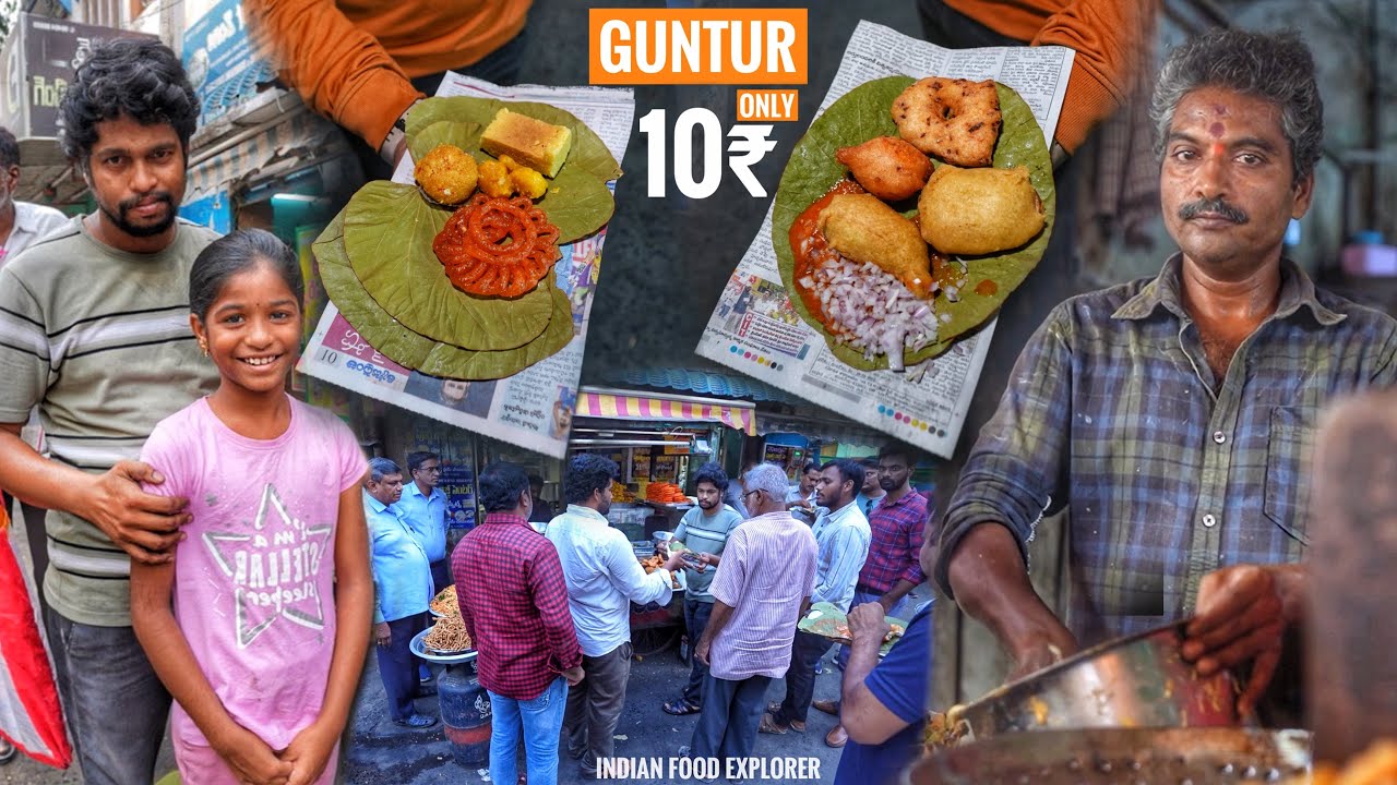 10₹/- Only | GUNTUR’s Famous Garma Garam Vankaya Bhajji | 16 Different Items | Street Food India