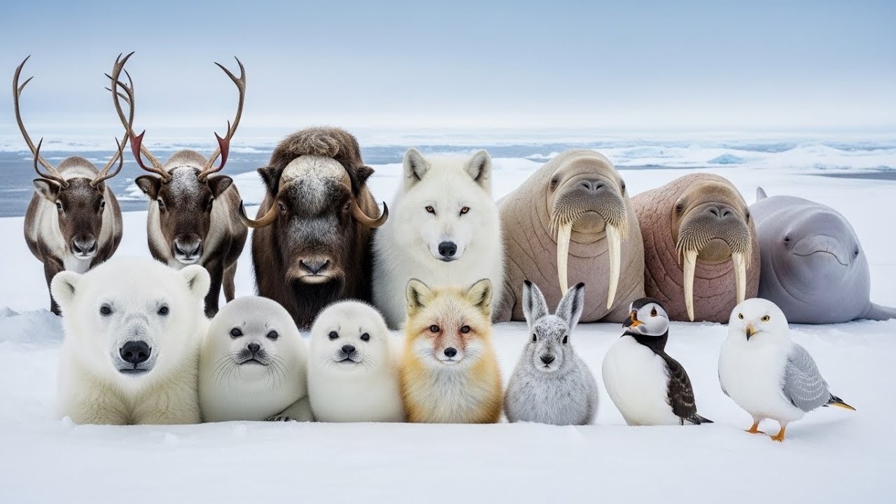 North Pole Animals Sounds | Arctic Animals Learning Video