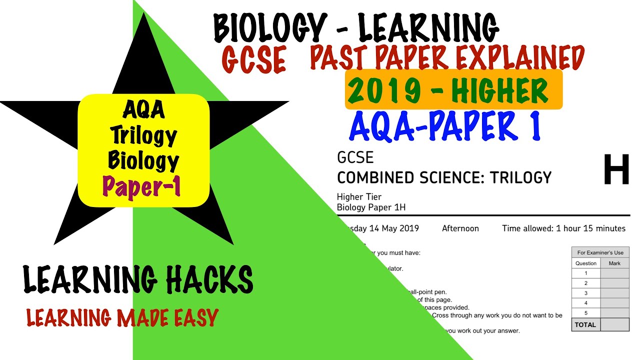 How to get good grades? GCSE past papers - AQA Higher Biology  Paper1Trilogy (9-1) 2019 explained