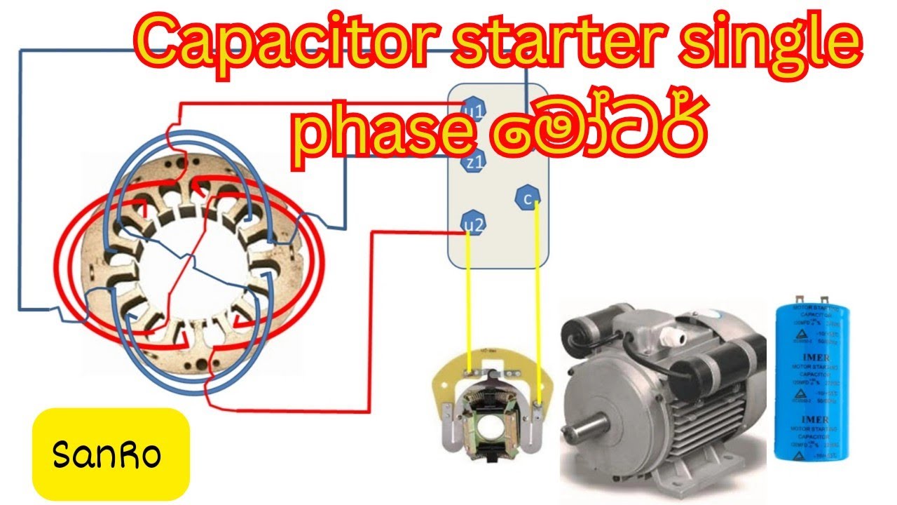 CAPACITOR STARTER  SINGLE PHASE MOTOR WITH CENTRIFUGAL Switch CONNECTION