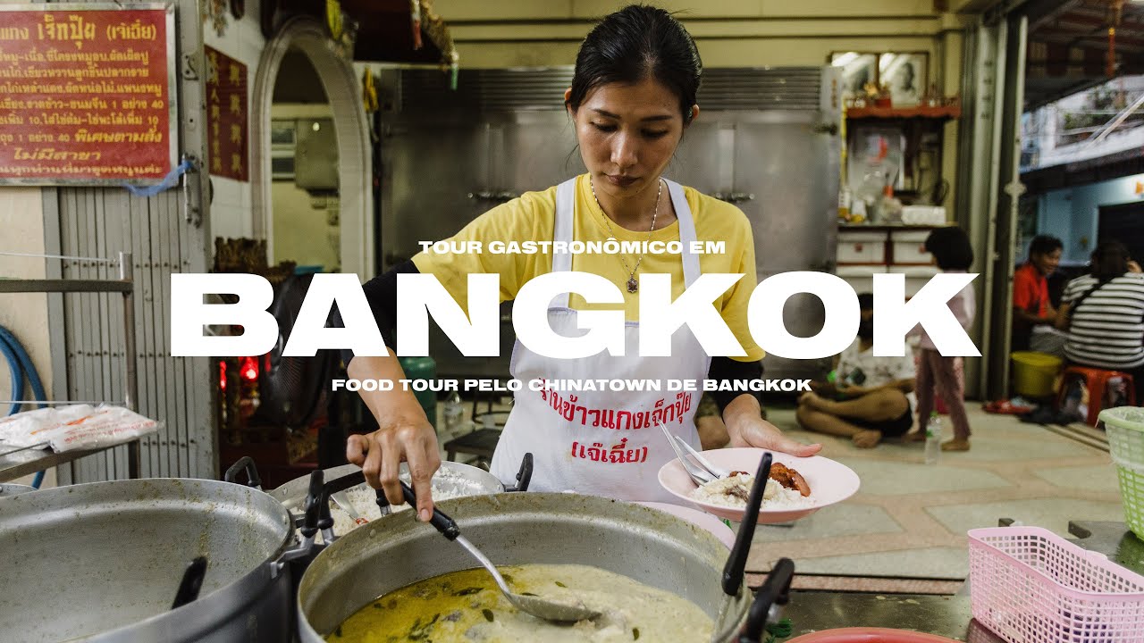 🍜 COMIDA DE RUA EM BANGKOK? Passeio Gastron&ocirc;mico em CHINATOWN 🇹🇭 [VLOG]