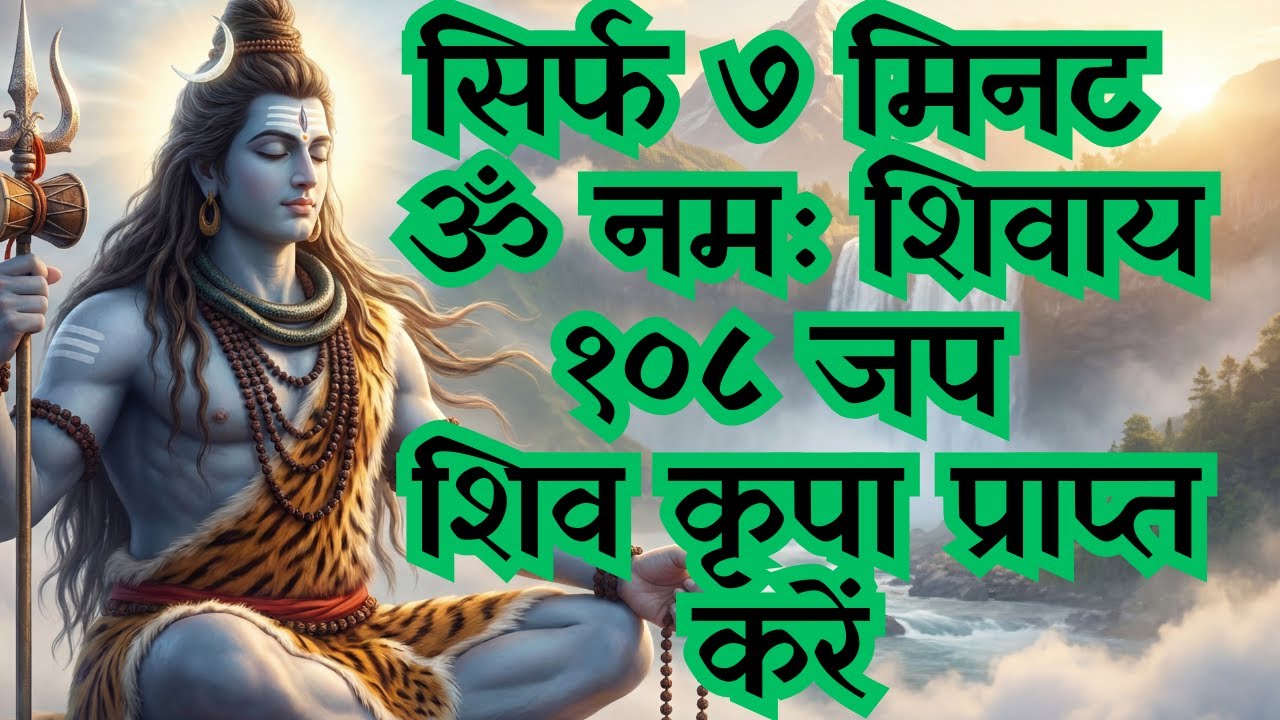 सिर्फ ७ मिनट, ॐ नमः शिवाय १०८ जप,  शिव कृपा प्राप्त करें