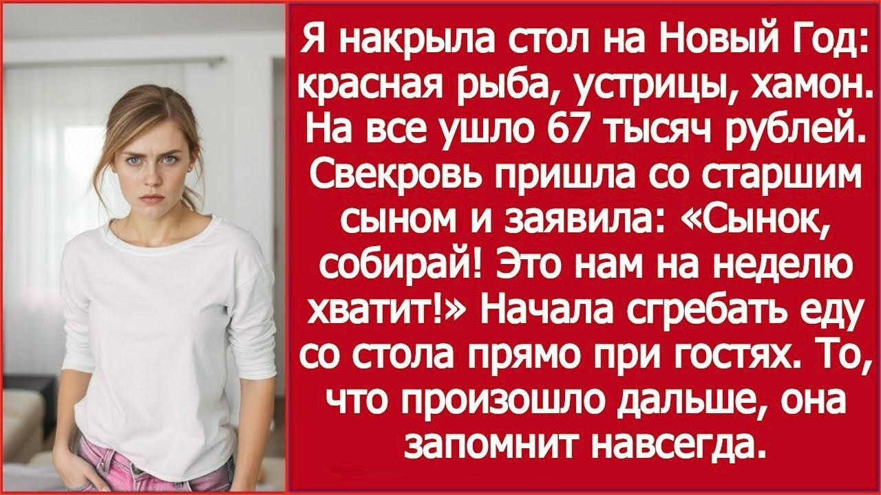 Свекровь на Новый год сгребала еду в пакеты: «Нам на неделю хватит!»