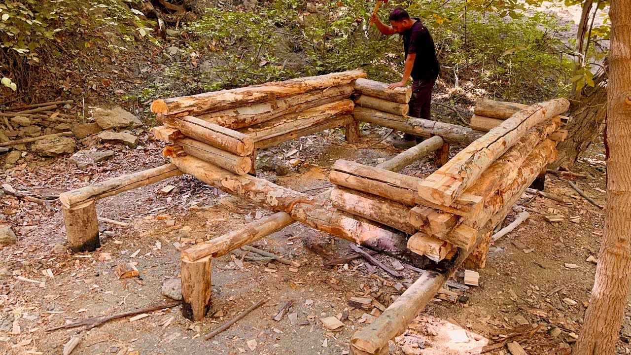 Work-Timber-Axe ,House in Remote Forest.part1
