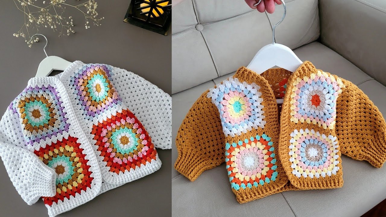 DÖRT MOTİFLİ HIRKA, CROCHET CARDİGAN, TIĞ ÖRGÜ HIRKA