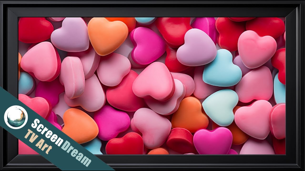 Framed TV Art - Valentine Candy Heart Screensaver | Framed Valentine TV Art | Valentine Screensaver
