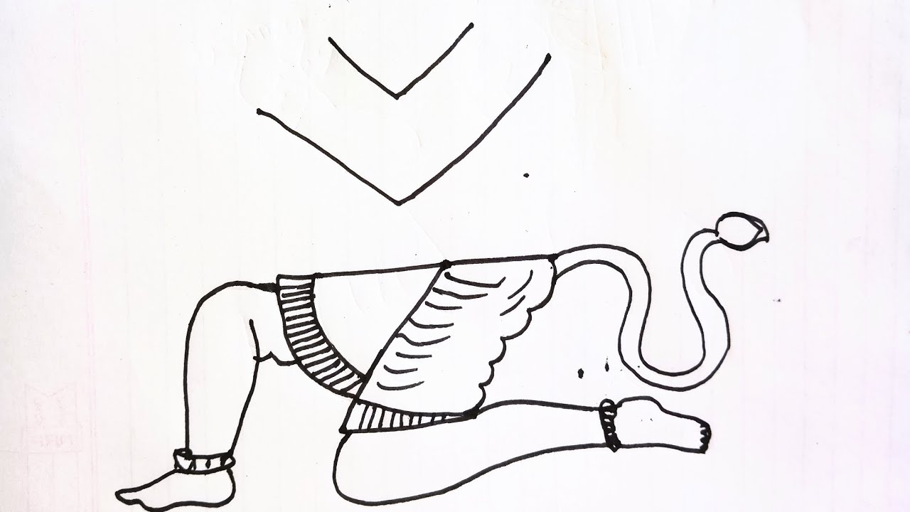 V V Z से आसान तरीके से हनुमान जी का चित्र बनाएं। How To Easy Draw Lord Hanuman ji step by step|