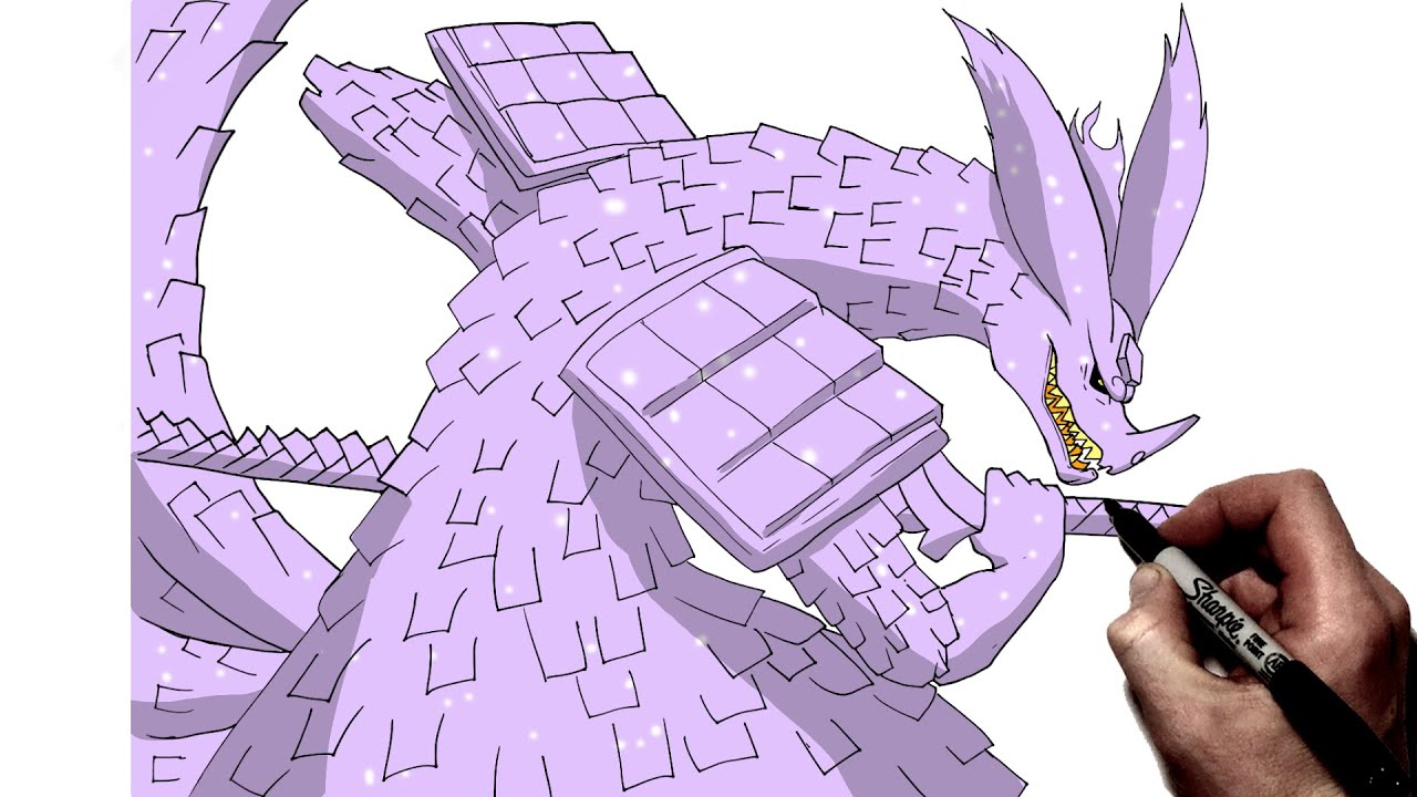How To Draw Kurama Susanoo Armor | Step By Step | Naruto
