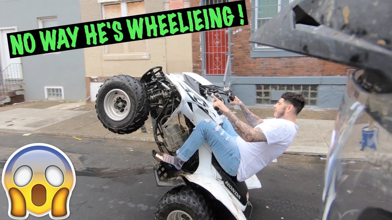 NO WAY WHITE FINALLY WHEELIES THE ATV ! | BRAAP VLOGS
