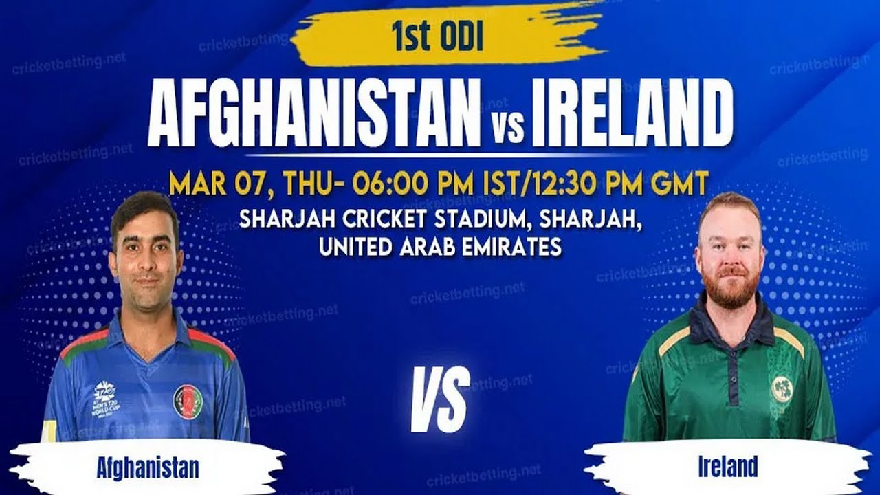 CRICKET LIVE: Afghanistan Vs Ireland | 1st ODI | Sharjah | 7th March 2024 | ACB