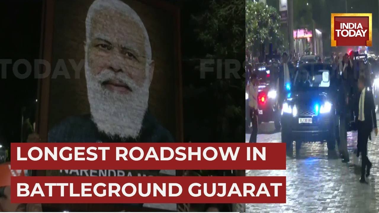 Gujarat Election: PM Modi Holds Roadshow In Gujarat's Surat