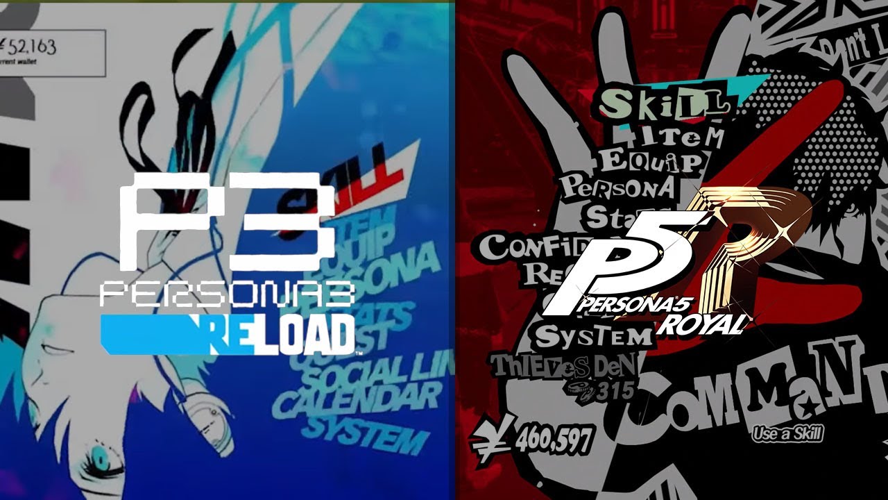 Persona 5 vs Persona 3 Reload UI Comparison