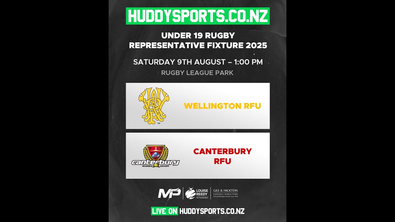 Under 19 Rugby Representative Fixture: Wellington RFU vs Canterbury RFU