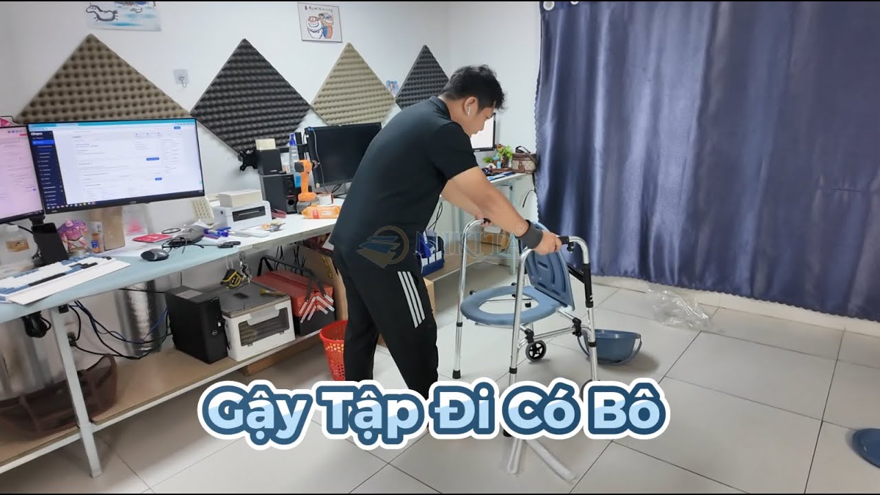 Gậy Tập Đi Tích Hợp Bô Vệ Sinh Có Bánh Xe Hỗ Trợ Di Chuyển KX30 - Nikita