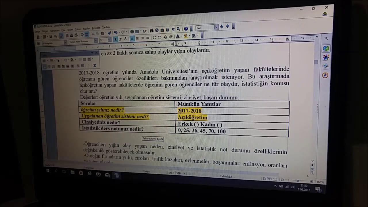 Ozan Pişkin-İstatistik 1.Ünite Konu Anlatımı / Aöf