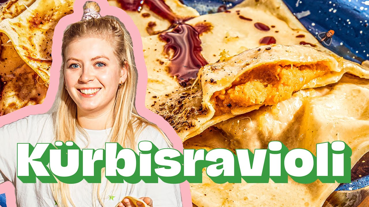 Selbstgemachte Kürbisravioli