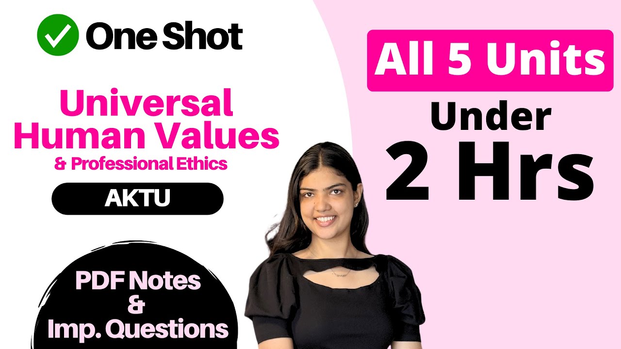 Universal Human Values and Professional Ethics AKTU All 5 Units One Shot 🔥 UHV Notes & Imp Questions
