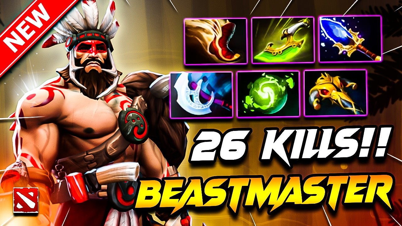 Dota 2 BEASTMASTER Gameplay | (x26 Kills) Beastmaster DOTA 2 Carry Build Pro Gameplay Guide 7.40