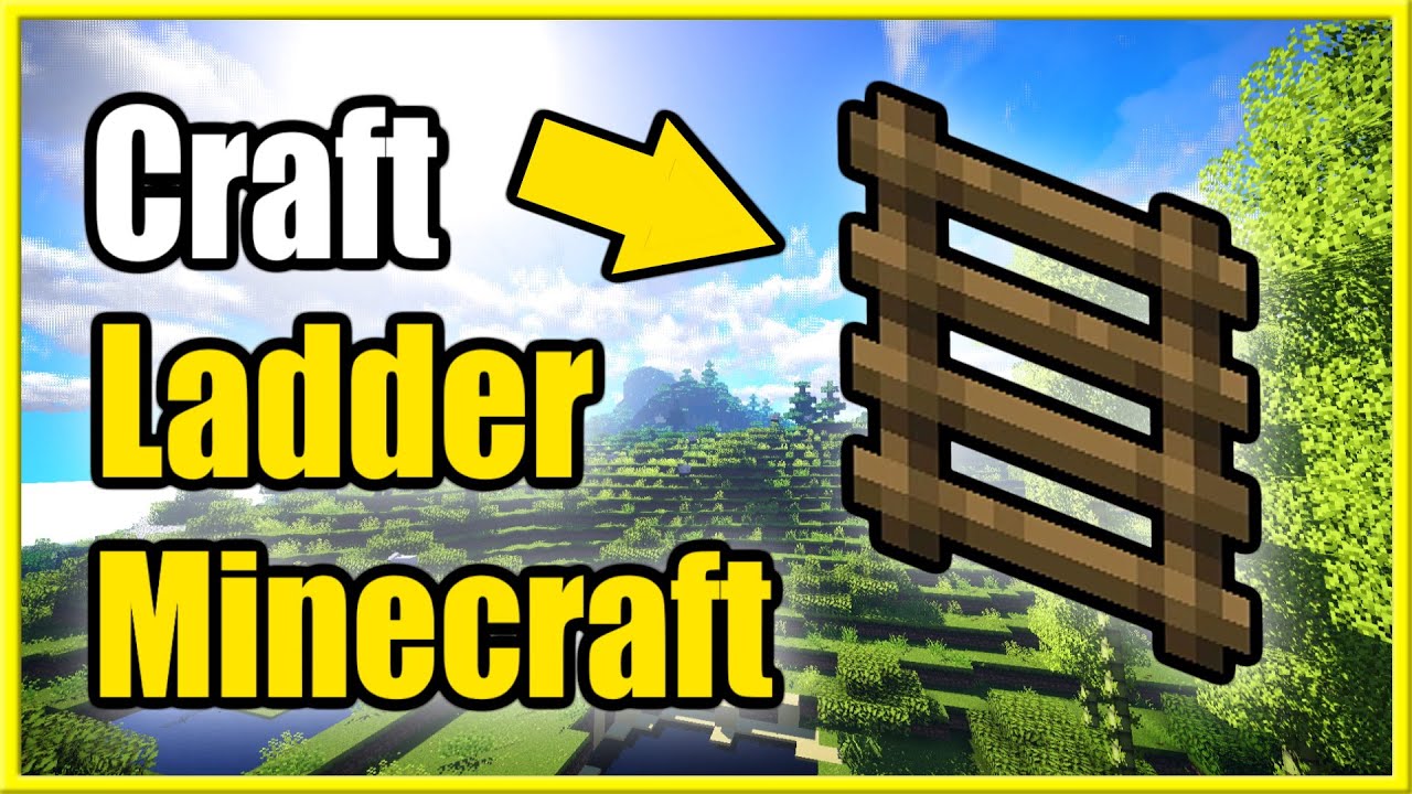 How to Make a LADDER in Minecraft Survival Mode (Recipe Tutorial)